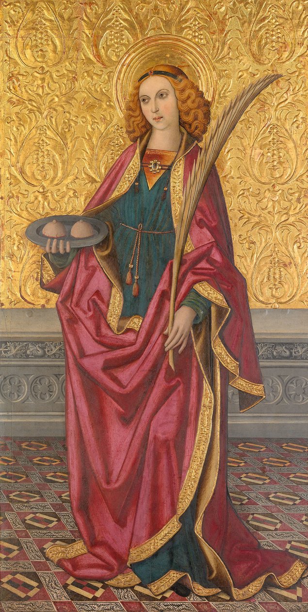 Szent Ágota, 1500 körül (olaj és arany, tábla) alkotó: Rafael Vergós
