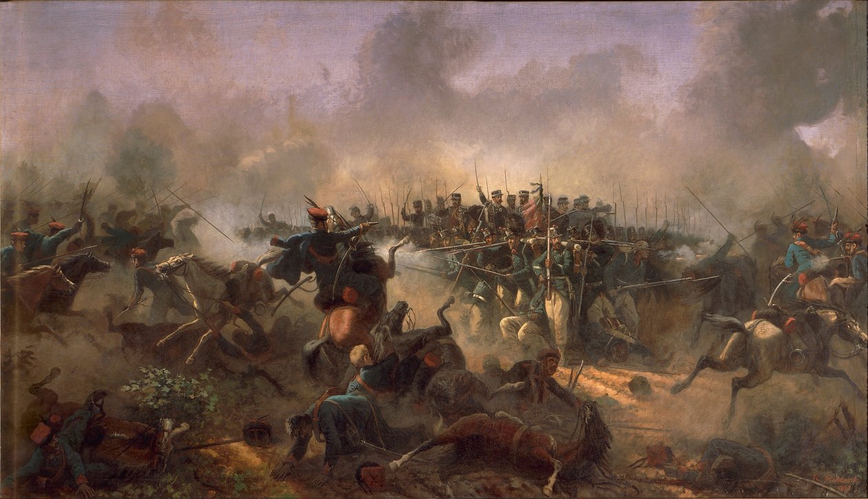 Harmadik függetlenségi háború, Umberto herceg a Villafranca téren, 1866. június 24., Raffaele Pontremoli alkotó: Raffaele Pontremoli