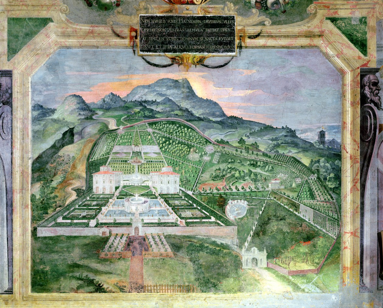 A Villa Lante, freskó a loggián, 1574-76 körül alkotó: Raffaellino da Reggio