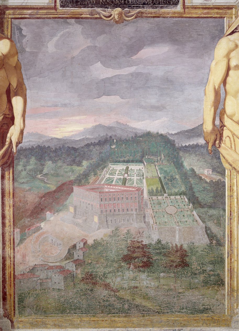 A Villa di Caprarola, a Lante-villa loggiájáról, 1568 alkotó: Raffaellino da Reggio