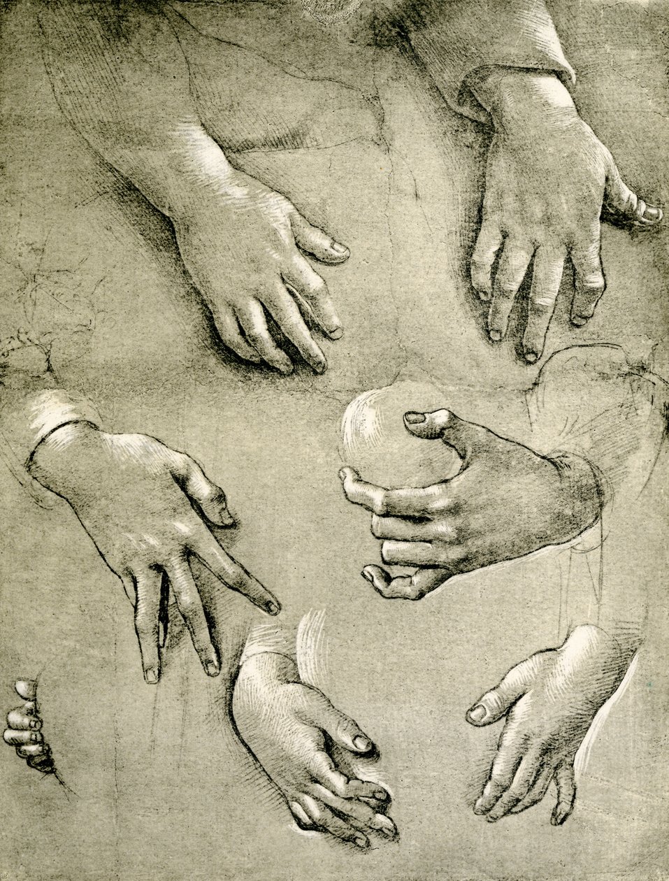 Hands tanulmányok egy Madonna alkotó: Raffaellino del Garbo