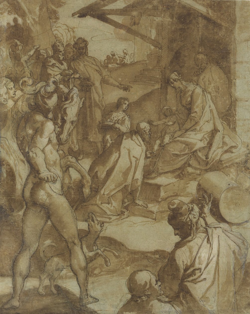 A mágusok imádása, 1550-78. alkotó: Raffaellino da Reggio
