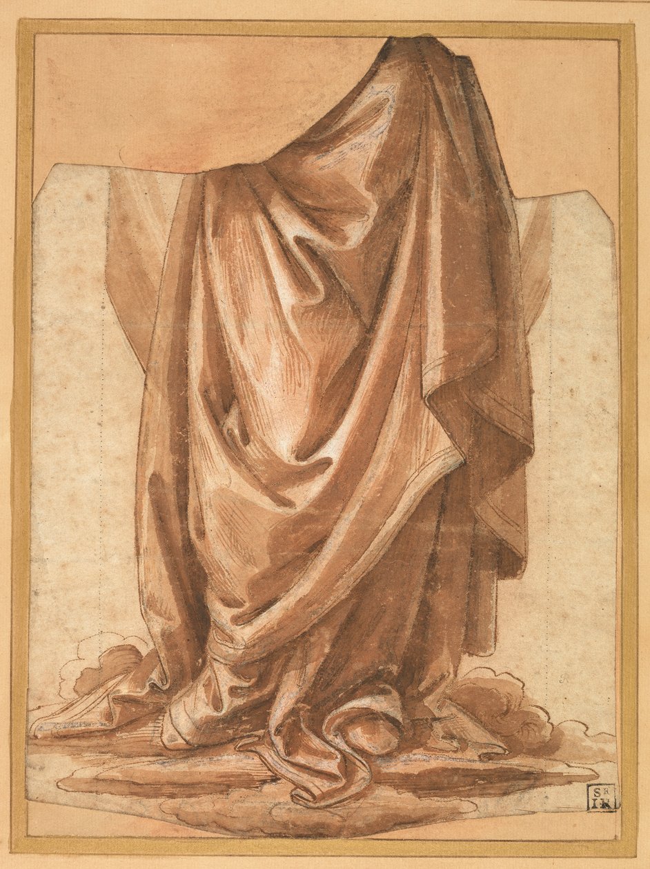 Drapéria-tanulmány, 1524 előtt alkotó: Raffaellino del Garbo