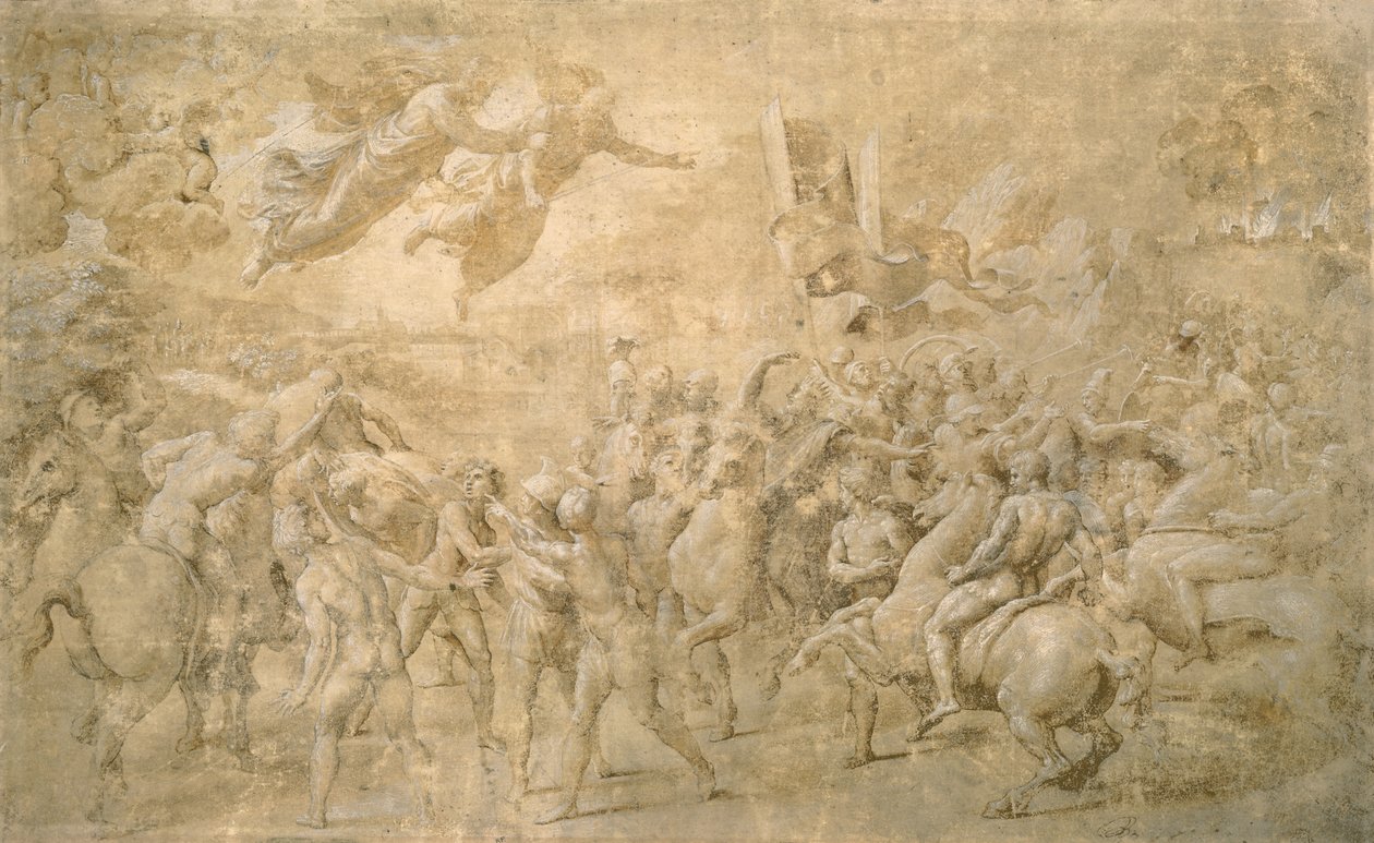 Szent Péter és Szent Pál jelenése (piros kréta papíron) alkotó: Raffaello Sanzio Raphael