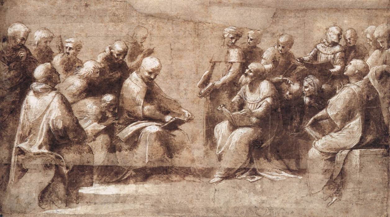 Tervezés a Disputa alsó feléhez alkotó: Raffaello Sanzio Raphael