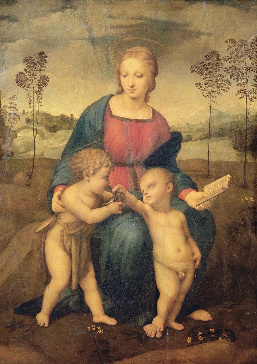 Aranypinty Madonna, 1506 körül (restaurálás előtt) alkotó: Raffaello Sanzio Raphael