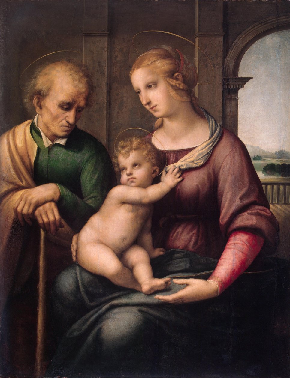 Madonna szakáll nélküli Szent Józseffel alkotó: Raffaello Sanzio Raphael