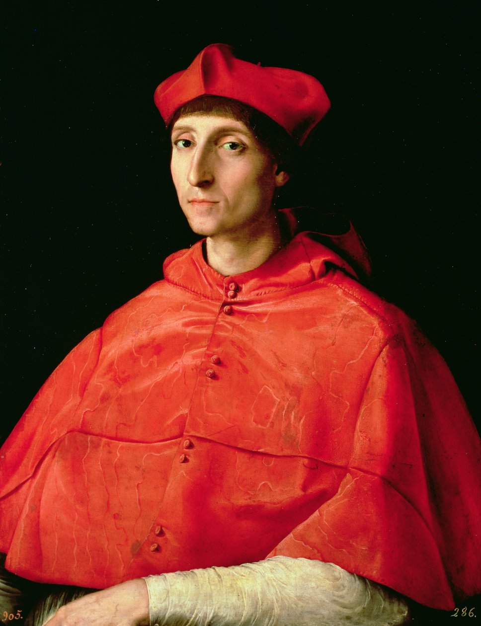 Egy bíboros portréja alkotó: Raffaello Sanzio Raphael