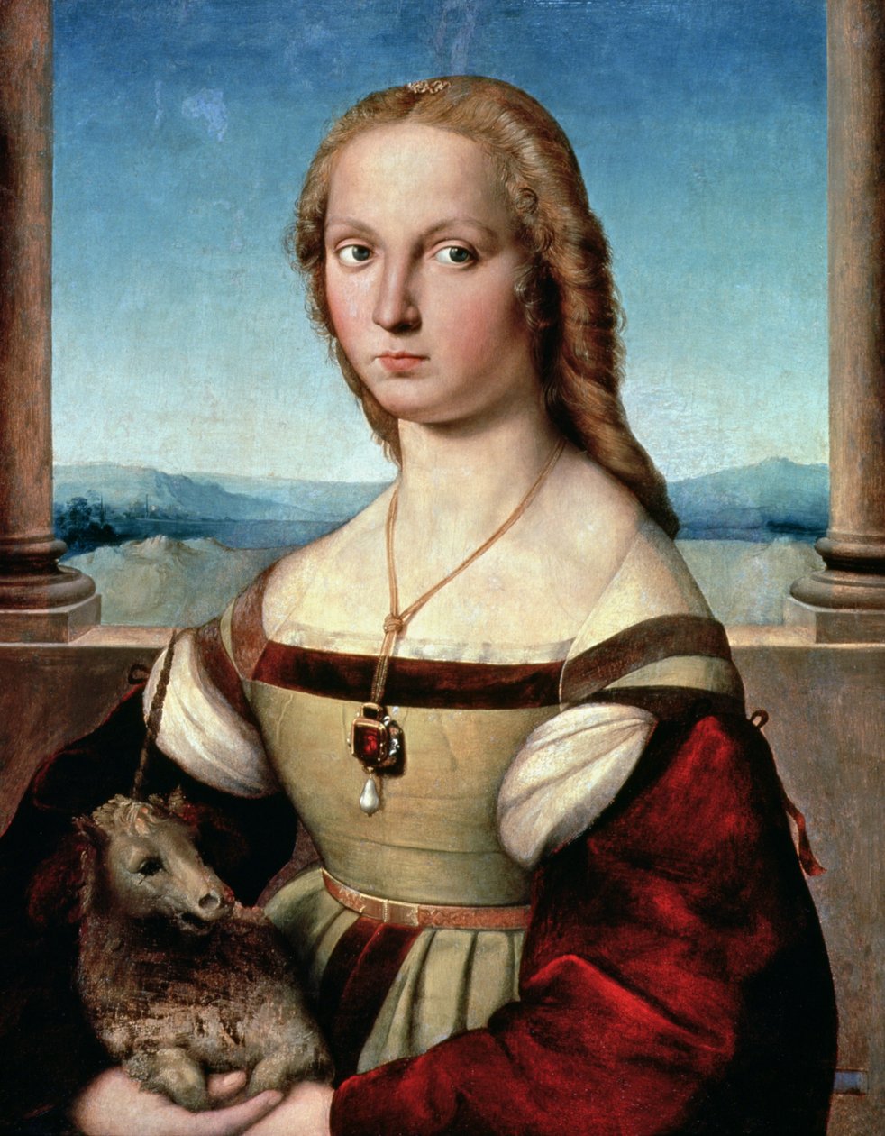 Egyszarvú hölgy portréja, 1505-6 alkotó: Raffaello Sanzio Raphael