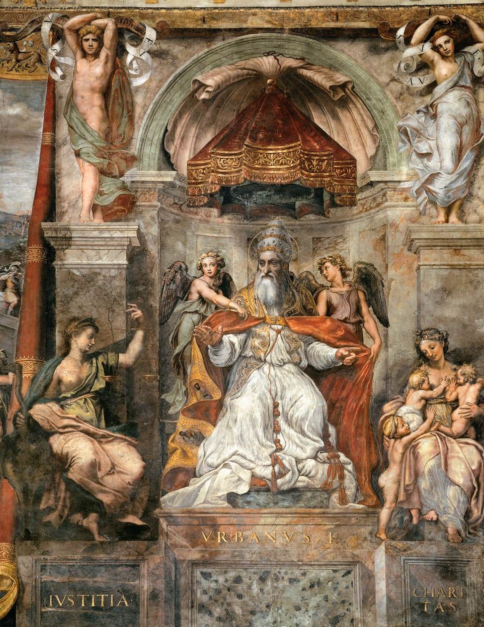 Állandó, városi I. pápa csarnoka az igazságosság és a szeretet között alkotó: Raffaello Sanzio Raphael