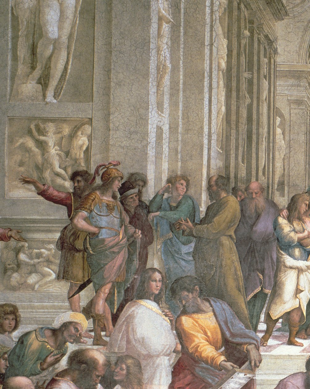 Athéni Iskola, a Stanza della Segnatura, 1510-11 (472. részlet) alkotó: Raffaello Sanzio Raphael