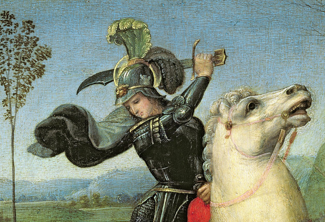 Szent György küzd a sárkánnyal, 1503-2005 körül (15971-es részlet) alkotó: Raffaello Sanzio Raphael