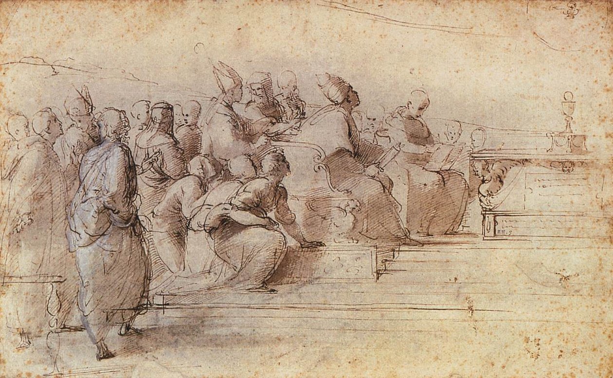 Tanulmány a Disputára alkotó: Raffaello Sanzio Raphael