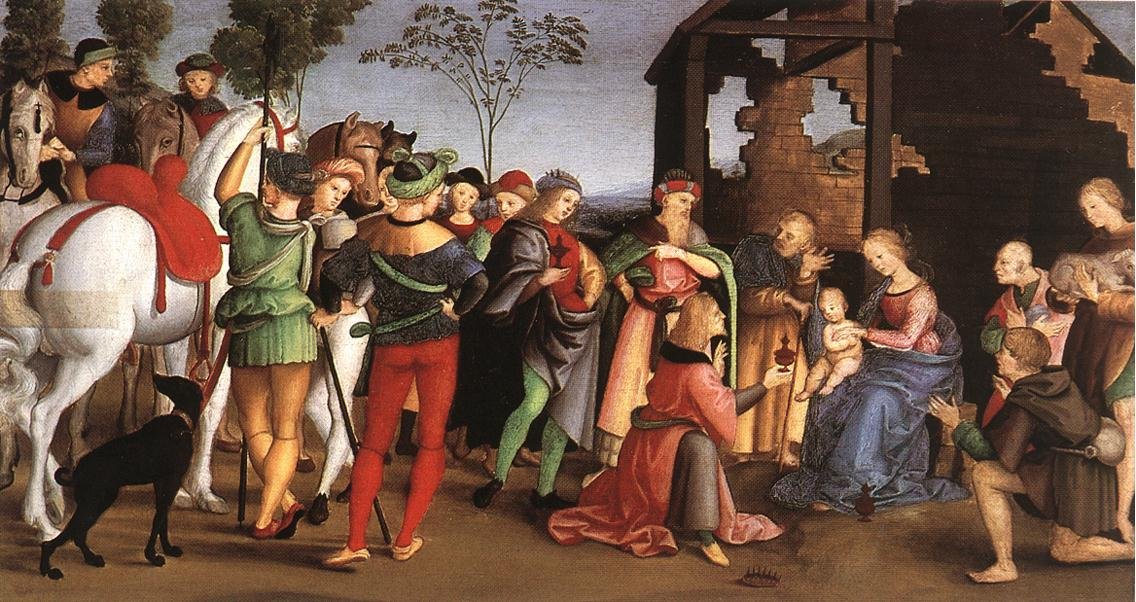 A mágusok imádása alkotó: Raffaello Sanzio Raphael