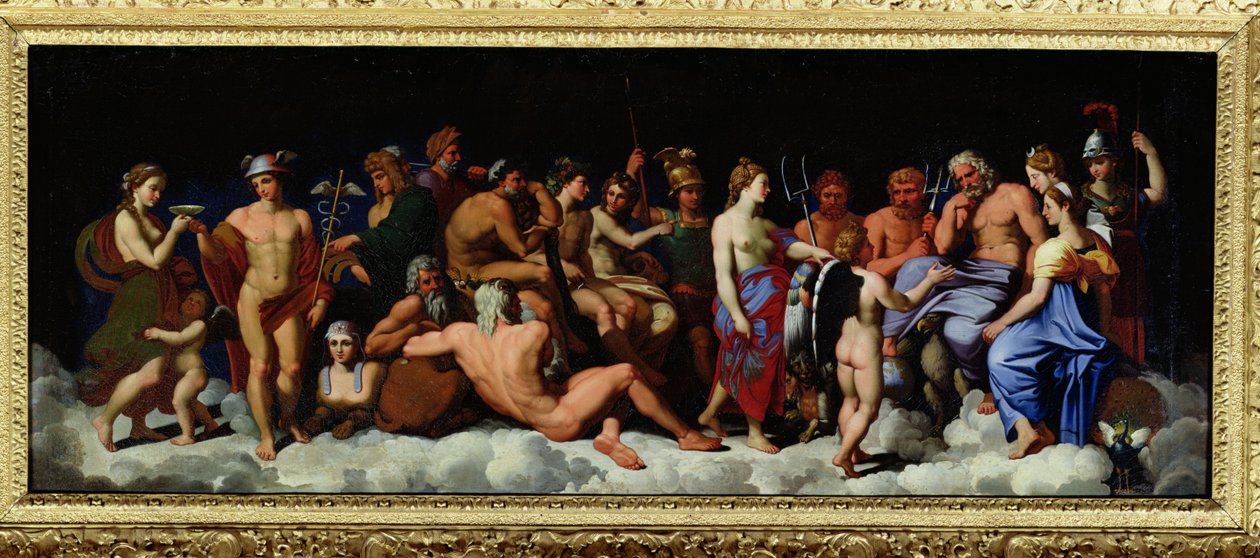 Az istenek gyűlése, a római Farnesina loggia freskói után. alkotó: Raffaello Sanzio Raphael