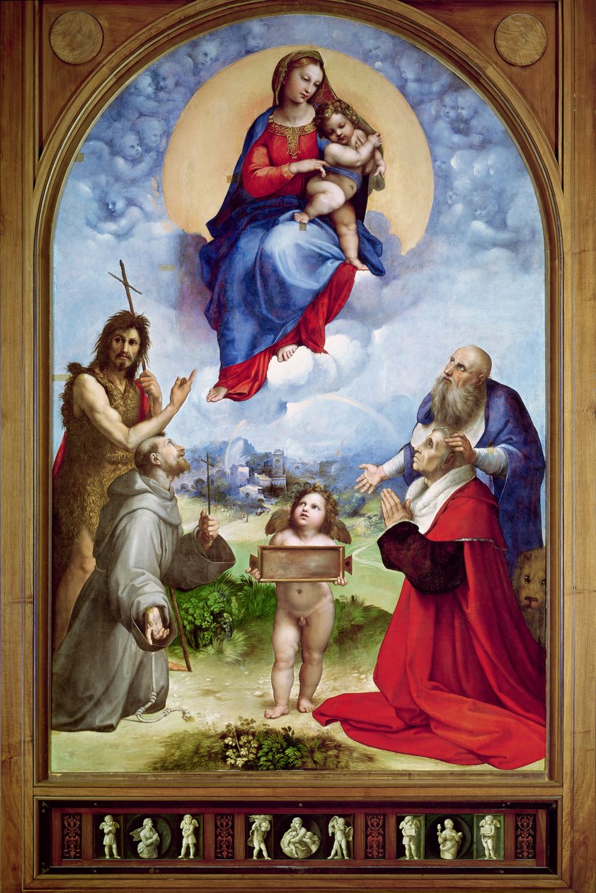 A Foligno Madonna, 1511-1512 körül (olaj) alkotó: Raffaello Sanzio Raphael