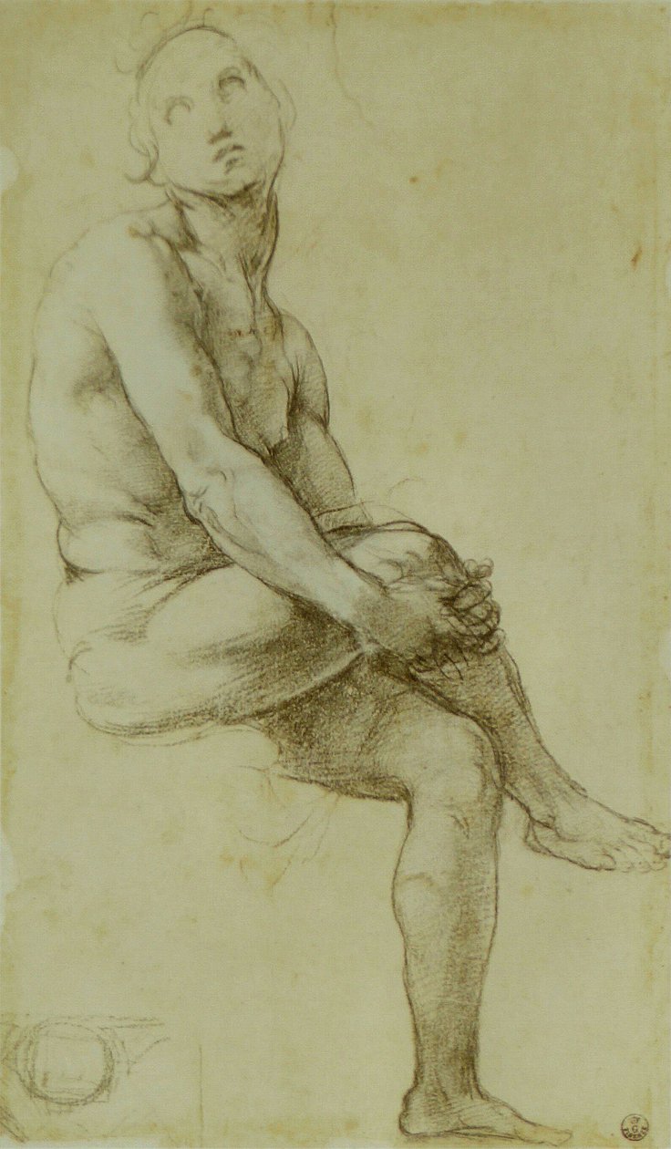 Ülő meztelen tanulmány alkotó: Raffaello Sanzio Raphael