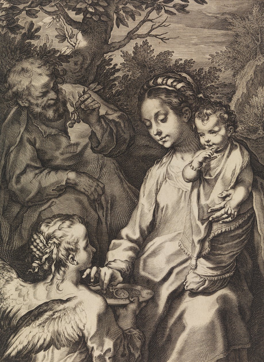 A Szent Család a zabkásatállal, kb. 1580-kb. 1614. alkotó: Raffaello Guidi