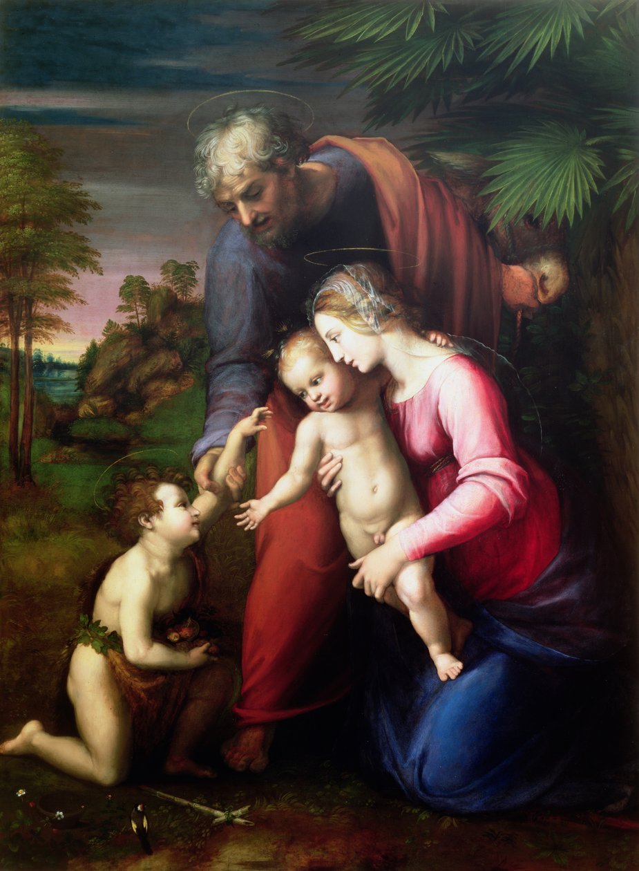 Szent Család Keresztelő Jánossal, 151314 alkotó: Raffaello Sanzio Raphael