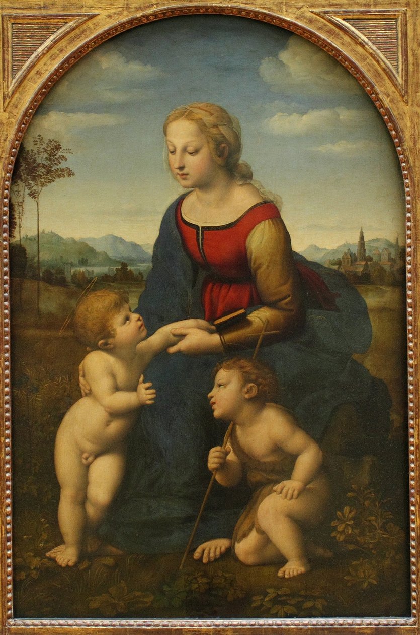 Madonna és gyermeke Keresztelő Szent Jánossal La belle jardinière alkotó: Raffaello Sanzio Raphael