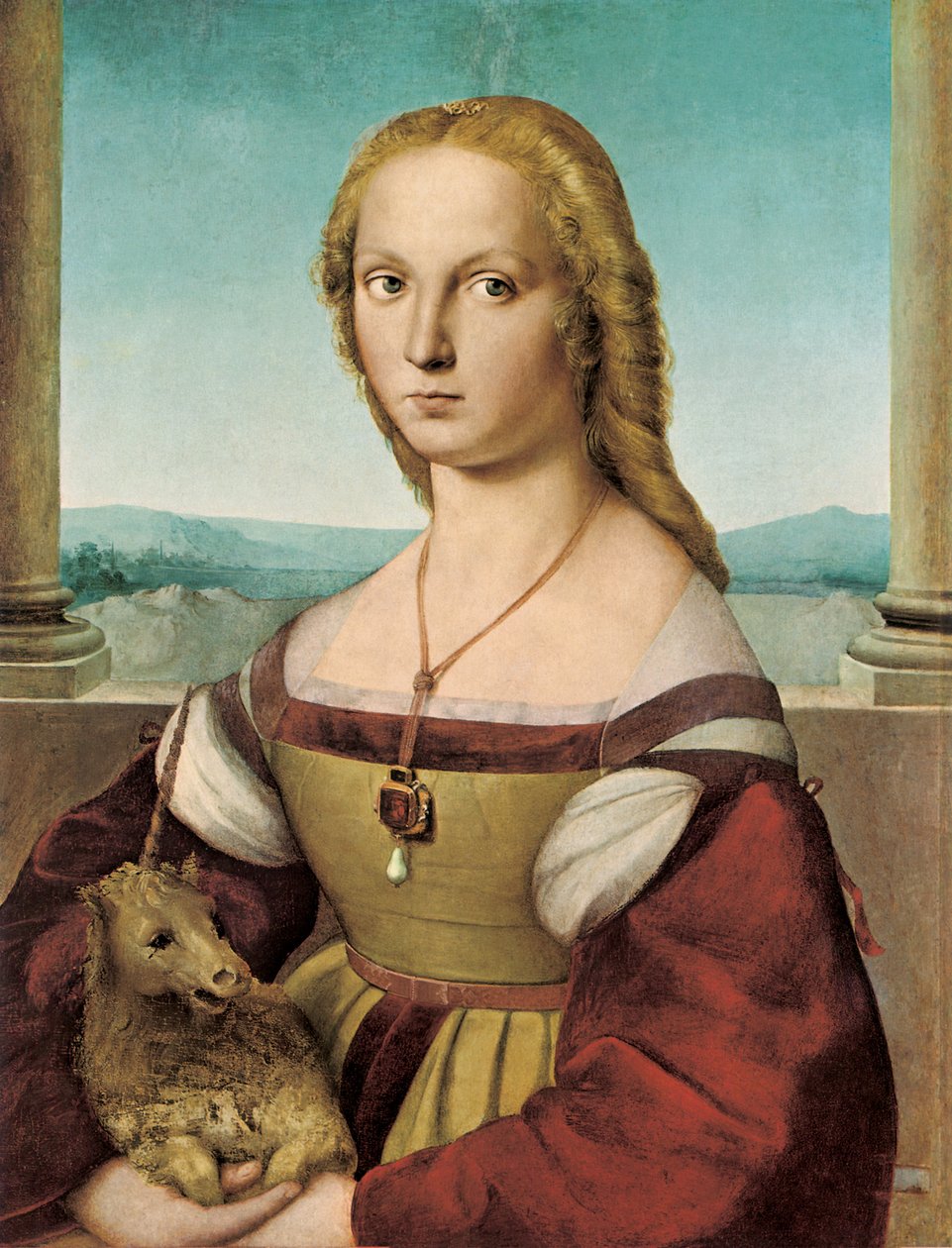 Fiatal hölgy portréja egyszarvúval, 1505-1506 alkotó: Raffaello Sanzio Raphael