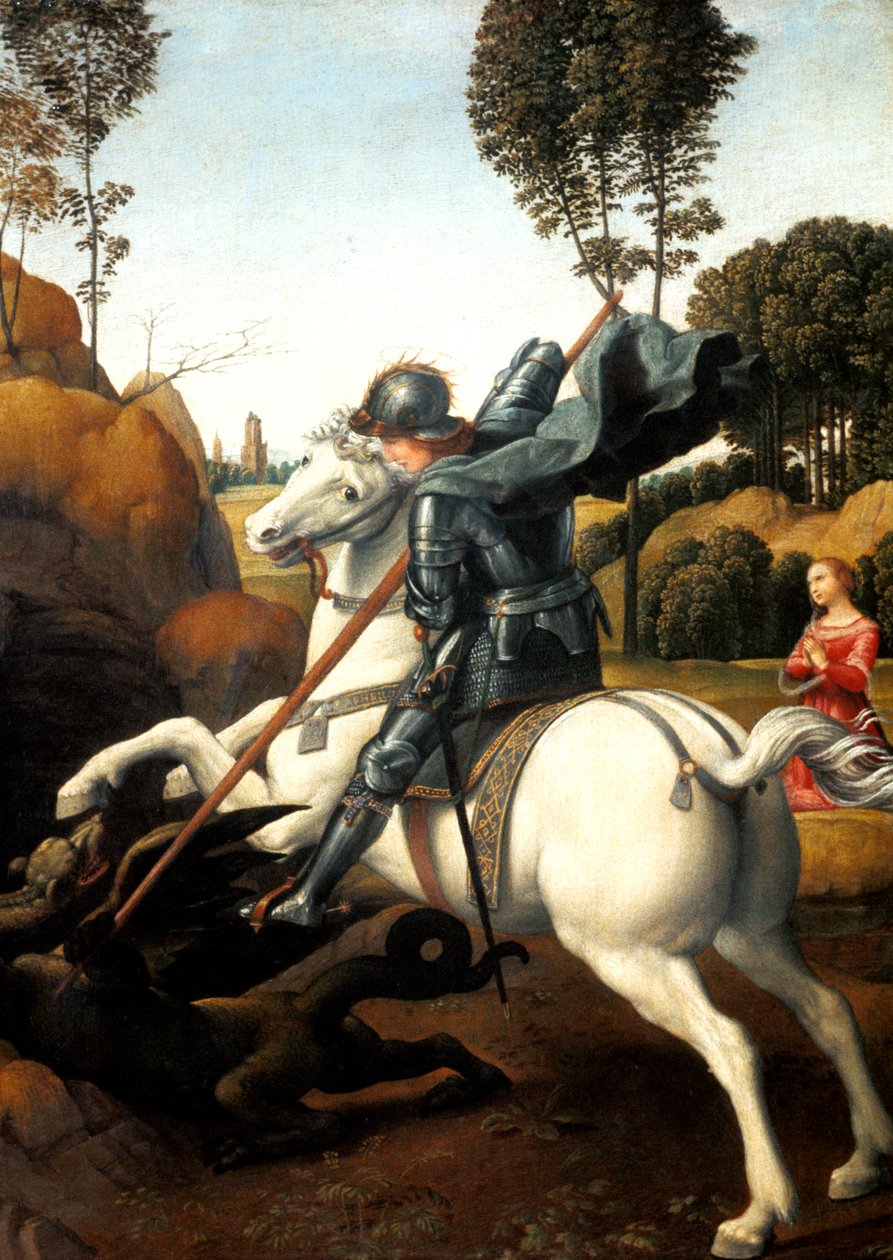 Szent György és a sárkány, c1506 alkotó: Raffaello Sanzio Raphael