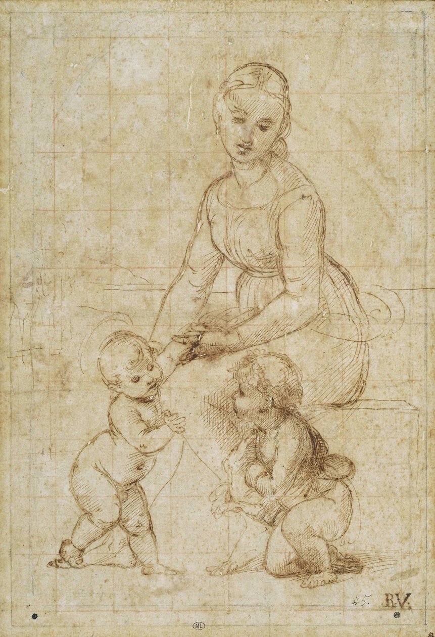 Tanulmány a szép kertészhez, kb. 1506-1507. alkotó: Raffaello Sanzio Raphael