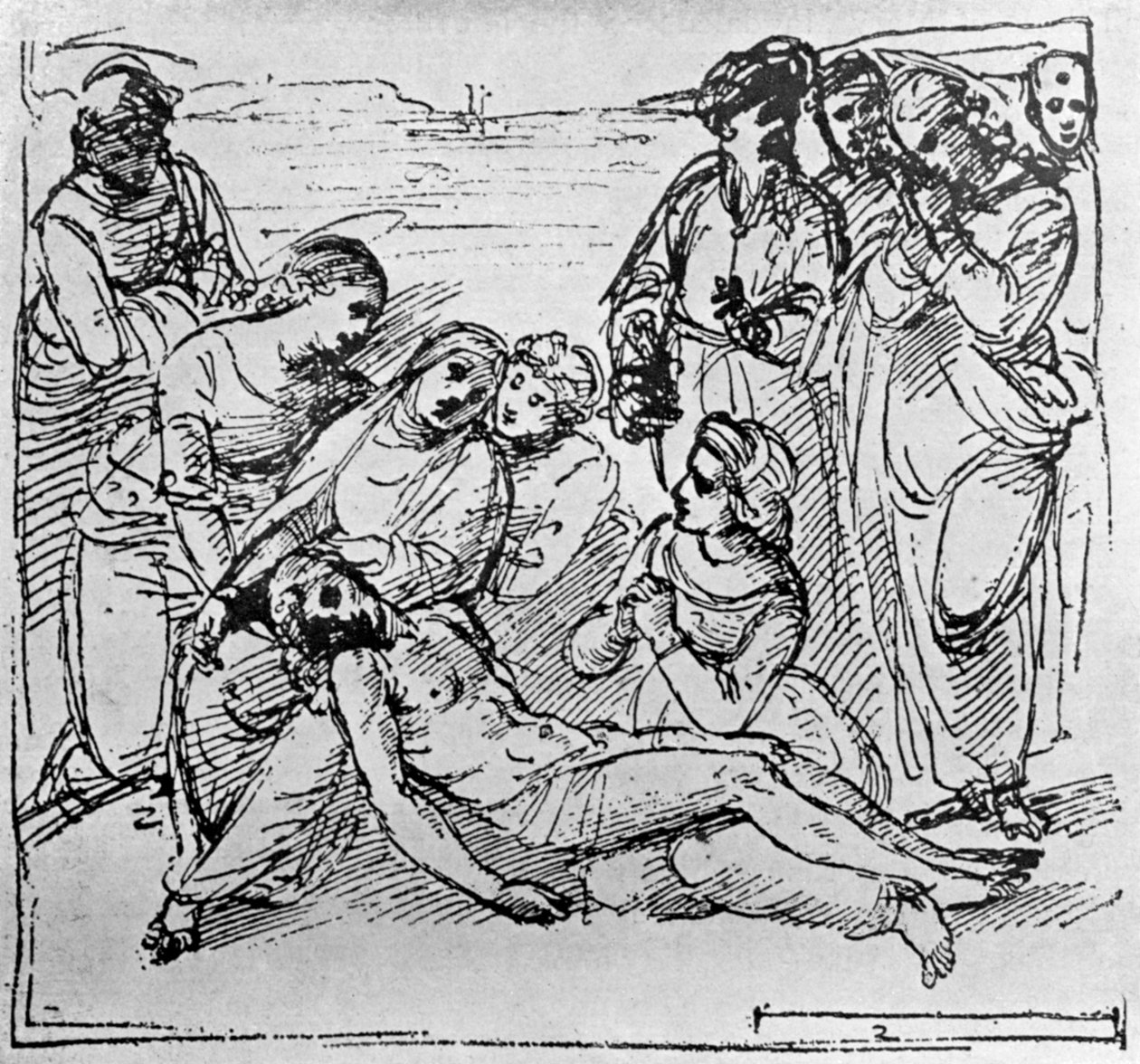 Study for The Tombment, 1913. alkotó: Raffaello Sanzio Raphael