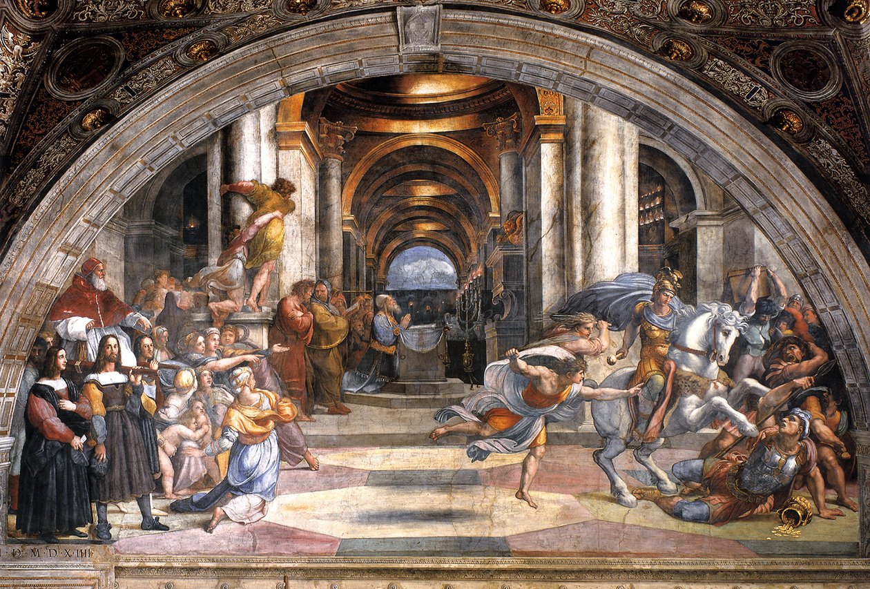 Heliodorus kiűzése, 1511-1512 alkotó: Raffaello Sanzio Raphael