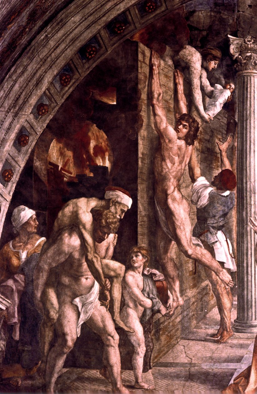 A tűz a borgói részletben, 1514 alkotó: Raffaello Sanzio Raphael