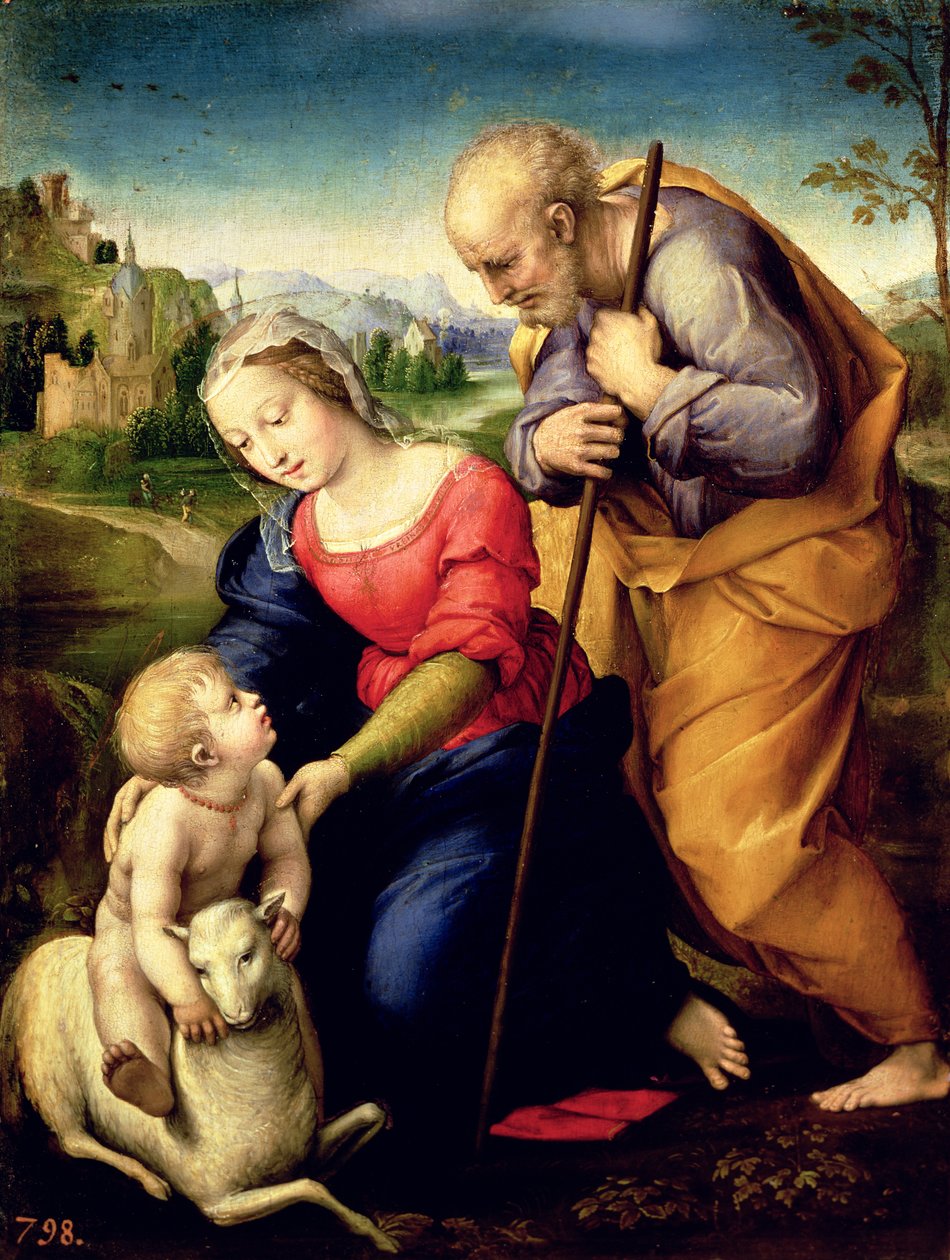 A Szent Család bárányokkal, 1507 alkotó: Raffaello Sanzio Raphael