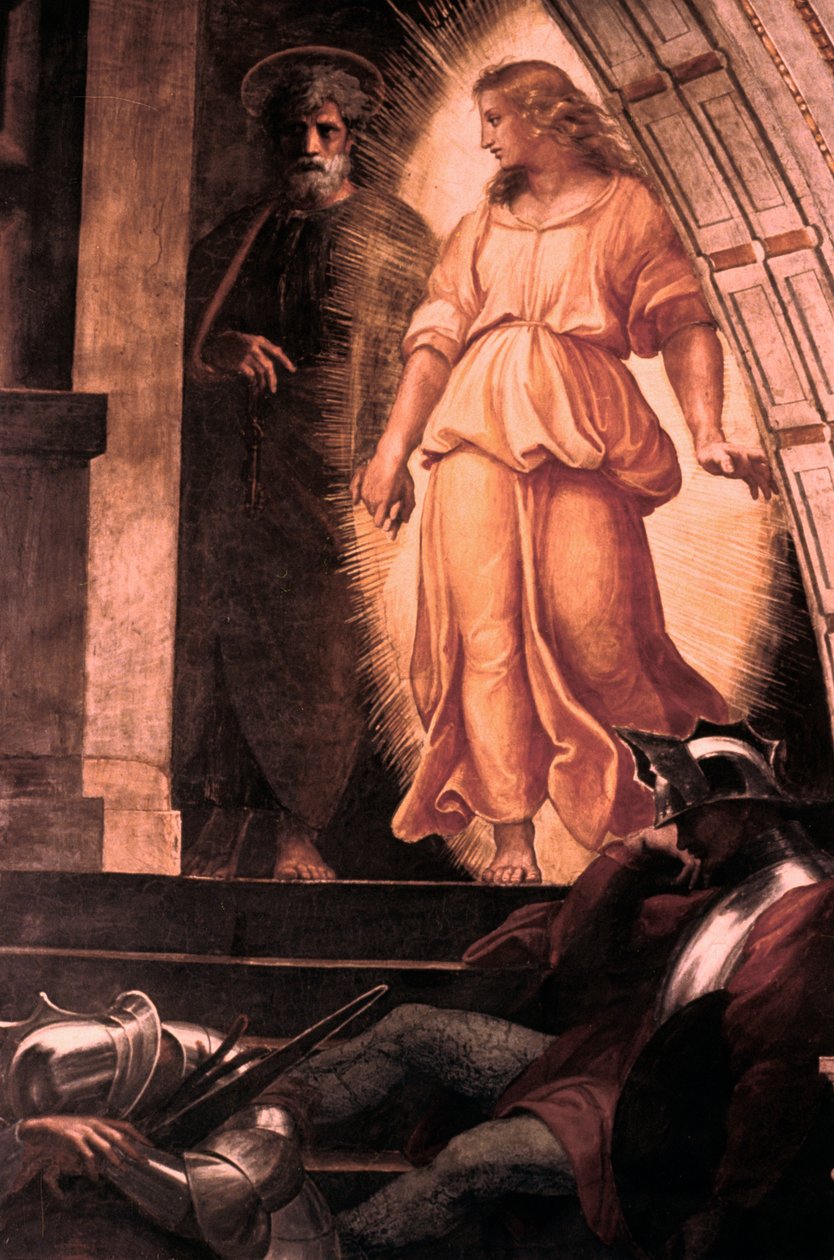Szent Péter felszabadítása részlet, 1514 alkotó: Raffaello Sanzio Raphael