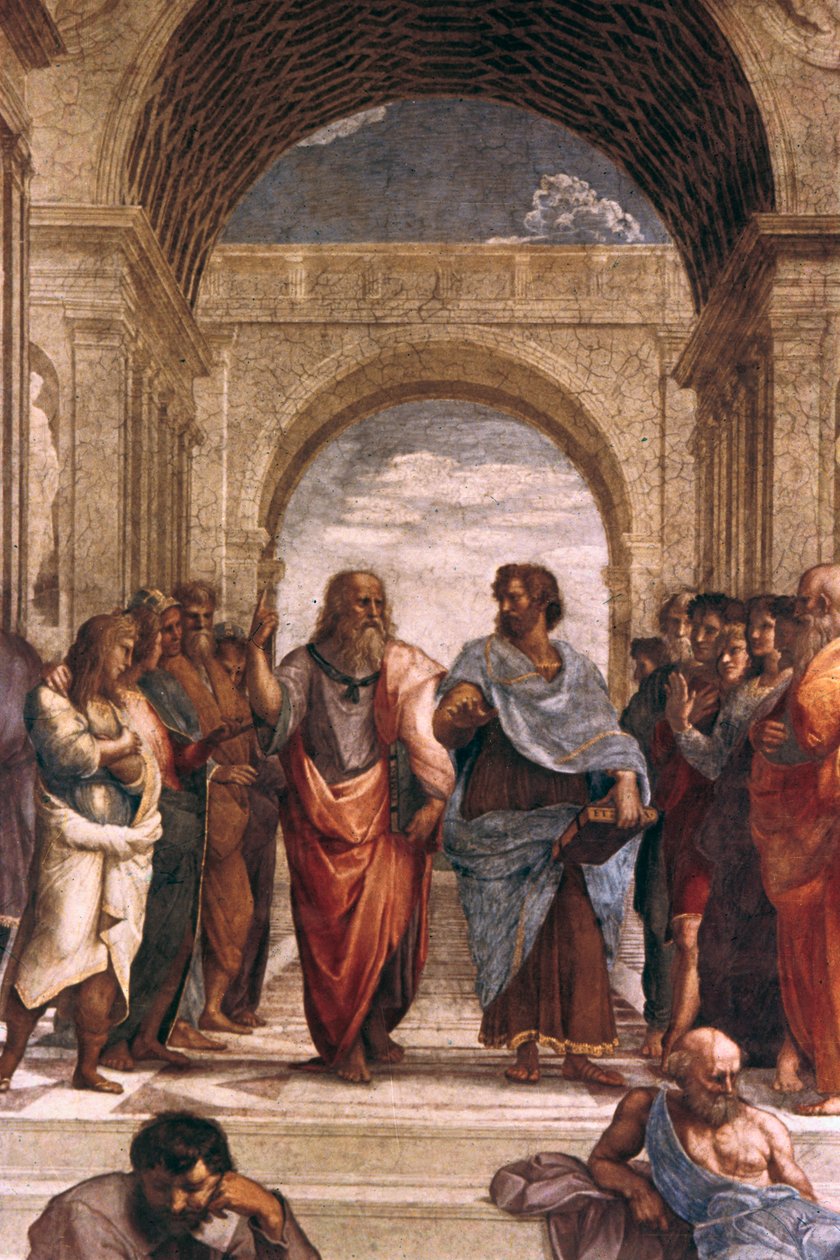 Az athéni iskola, Platón és Arisztotelész részlete, 1508-1511 alkotó: Raffaello Sanzio Raphael