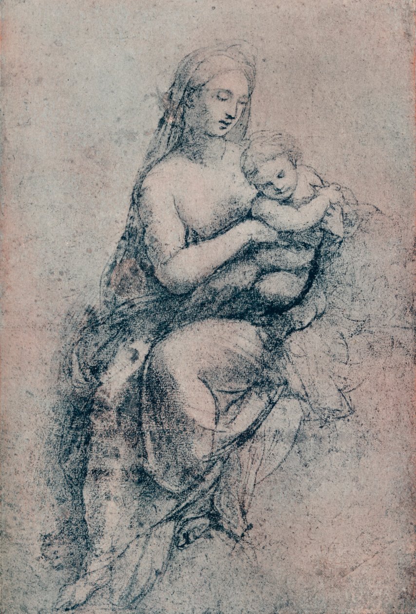 A Szűz és a Gyermek, Tanulmány a Madonna di Foligno számára, c1511. 1903 alkotó: Raffaello Sanzio Raphael