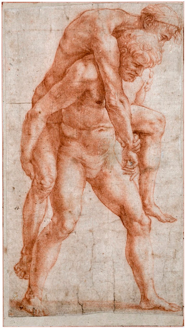 Fiatal férfi egy öreget a hátán cipelő Aeneas és Anchises, 1514 körül alkotó: Raffaello Sanzio Raphael