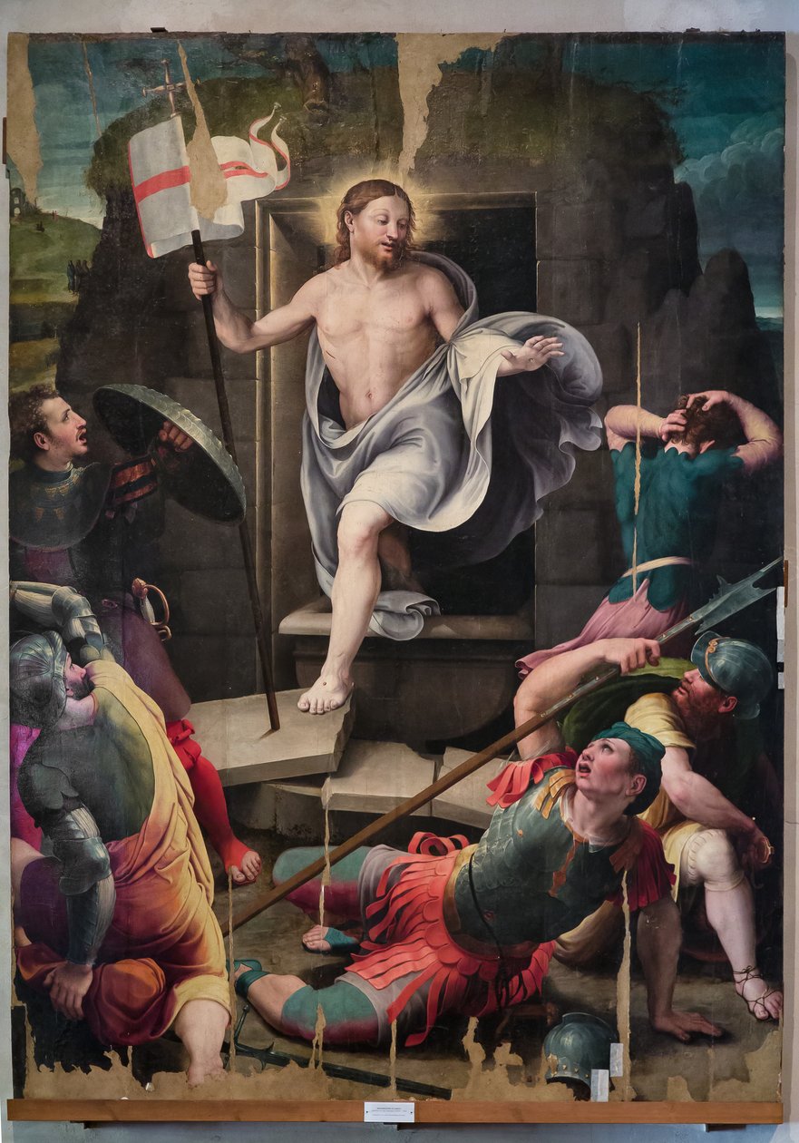 Krisztus feltámadása, di Raffaellino del Colle (olaj, panel) alkotó: Raffaello dal Colle