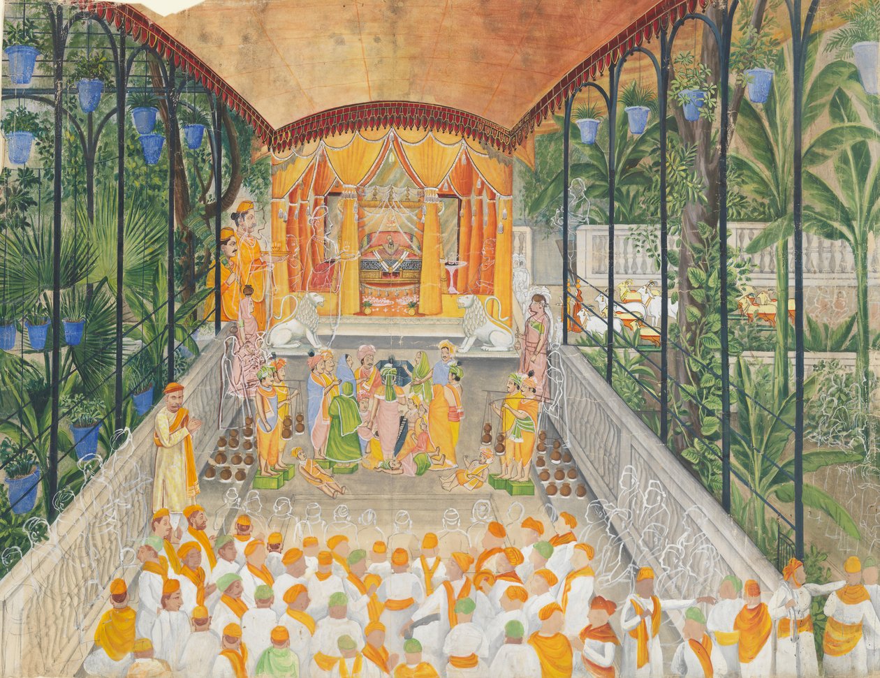 Krishna Janamashtami születésének ünnepe, kb. 1880-1900. alkotó: Ragunath