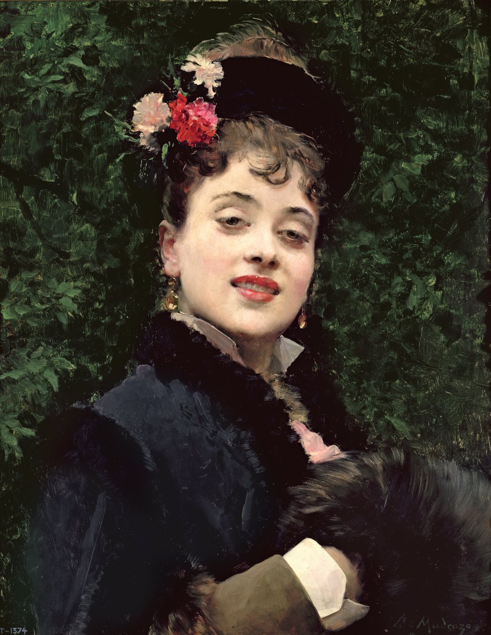 Aline Masson, a művész modellje alkotó: Raimundo de Madrazo y Garreta