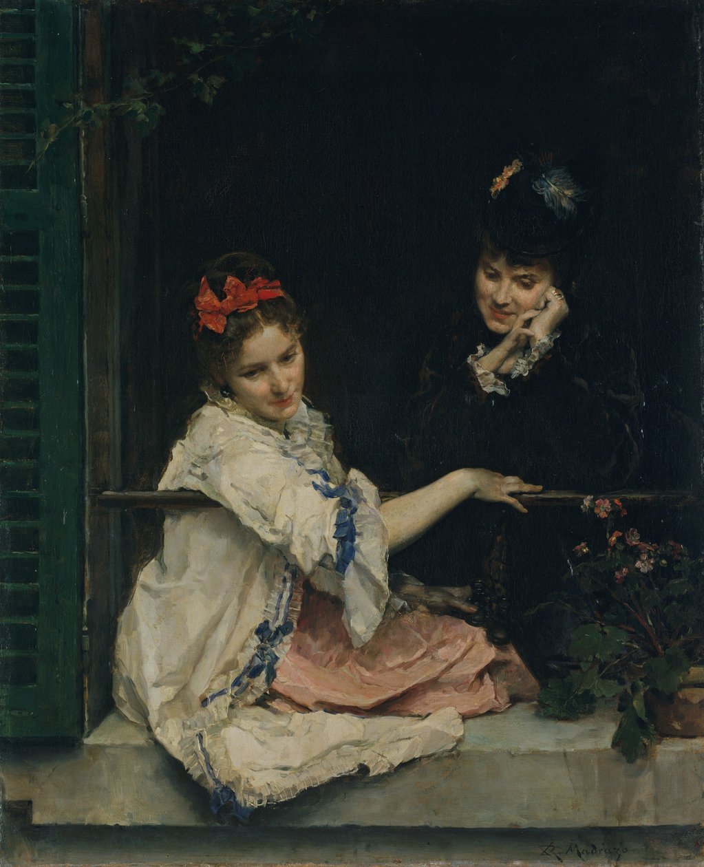 Girls at a Window, kb. 1875. alkotó: Raimundo de Madrazo y Garreta