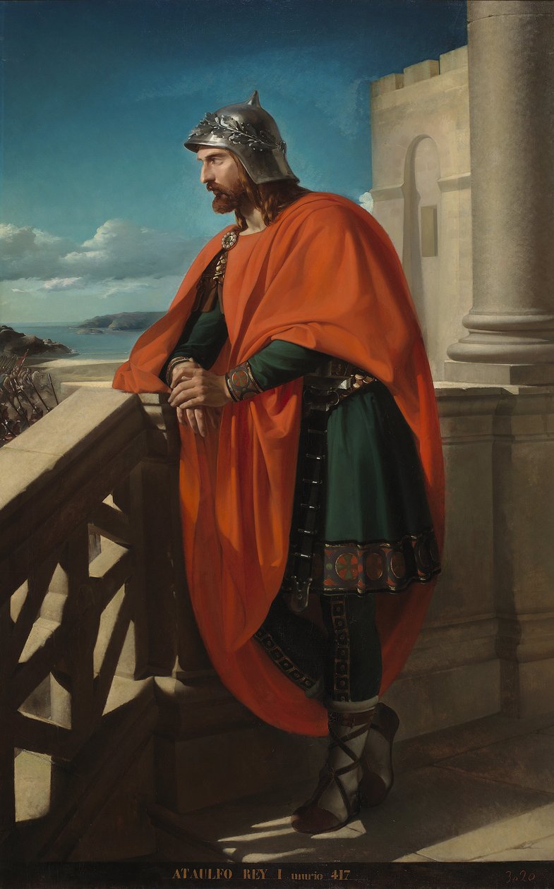 "Ataulf wisigoth király portréja (Athavulf, Atawulf vagy Athaulf) (410-415) Raimundo de Madrazo és Garreta (1841-1920) festménye, 1888. Az udvari palota Madrid alkotó: Raimundo de Madrazo y Garreta