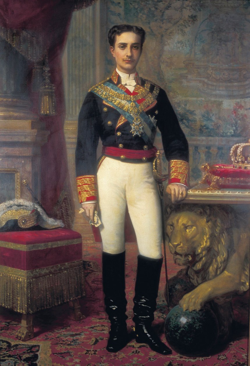 XII. Alfonz (1857-1885) portréja, a 19. század utolsó harmada (festmény) alkotó: Raimundo de Madrazo y Garreta
