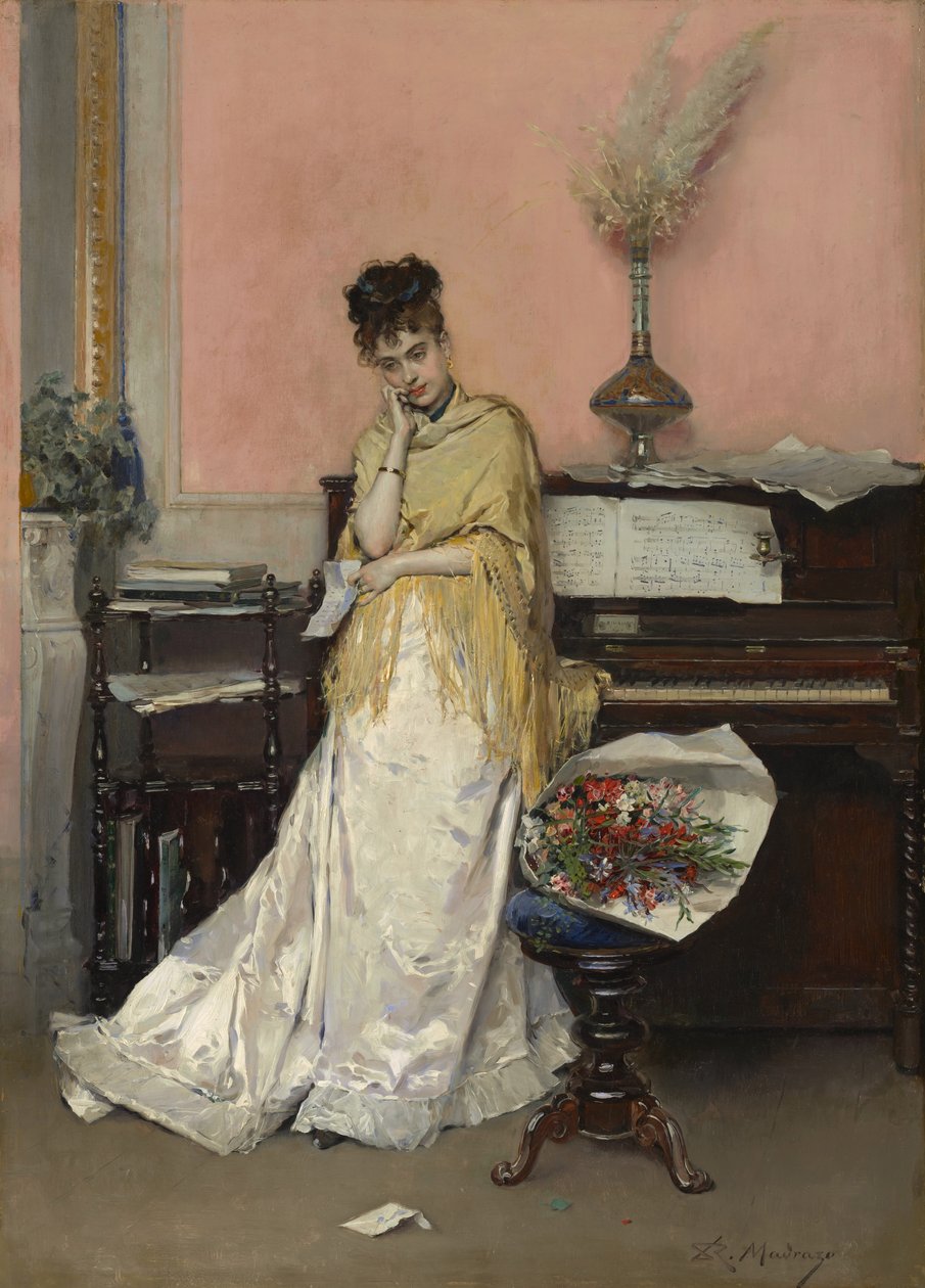 Álmodozás – A levél, 1870-es évek alkotó: Raimundo de Madrazo y Garreta
