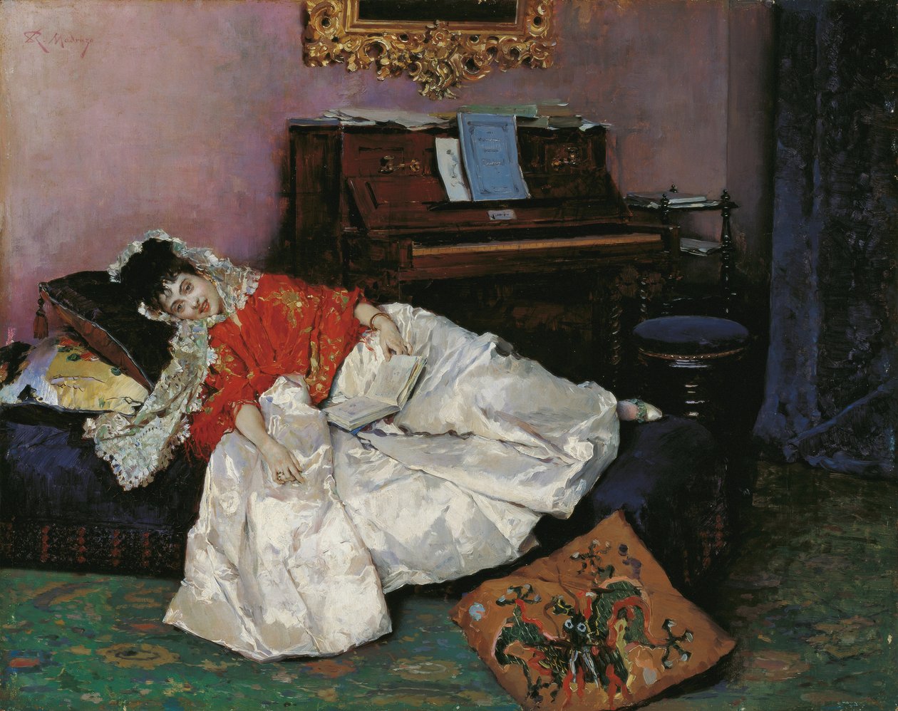 Az olvasás Aline Masson alkotó: Raimundo de Madrazo y Garreta