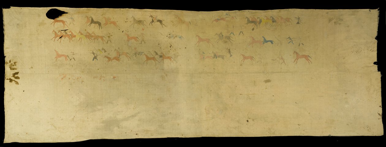 War Sheet, 1850-89 (pamut, pigment, zsírkréta és ceruza) alkotó: Rain in the Face Rain in the Face