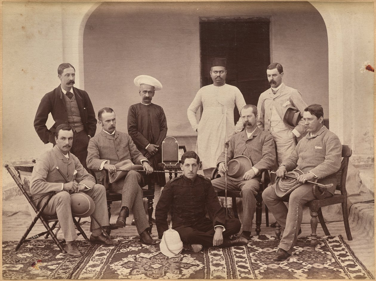 Polgári tisztviselők Jhansiban, előlap alkotó: Raja Deen Dayal