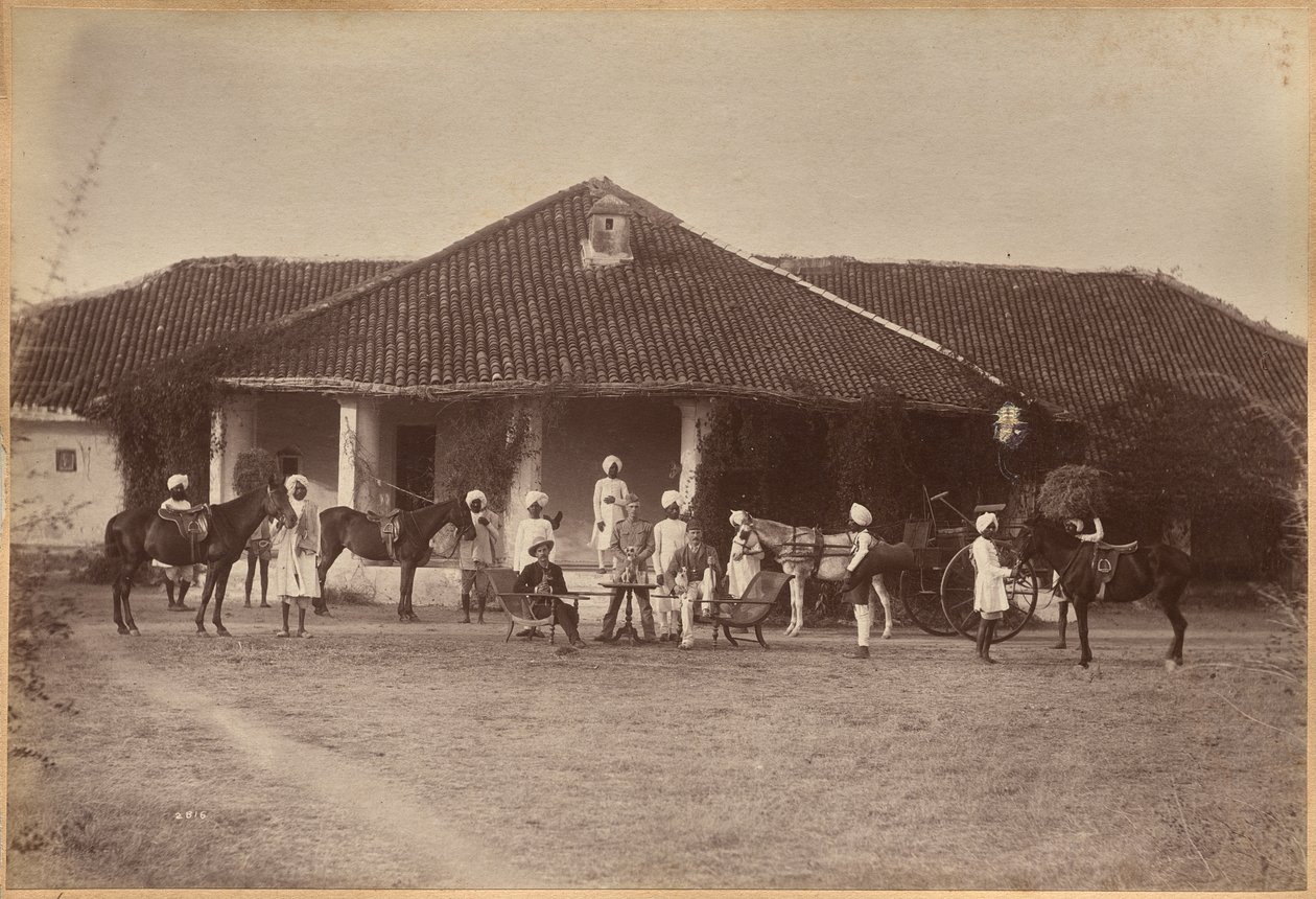 Dr. Morris és kísérete, Jhansi (előlap) alkotó: Raja Deen Dayal