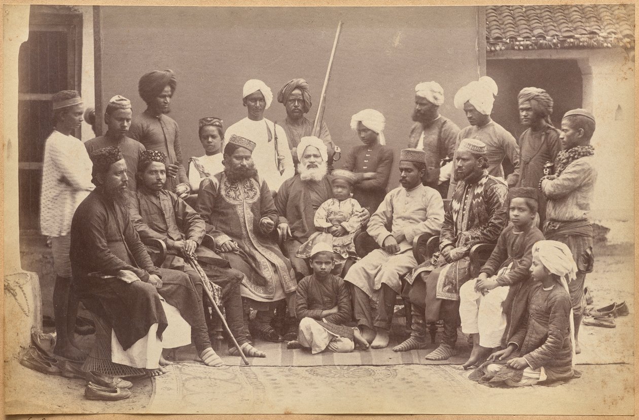 Mowhri Rahman Alli Khan családja, Rewa (előlap, alul) alkotó: Raja Deen Dayal