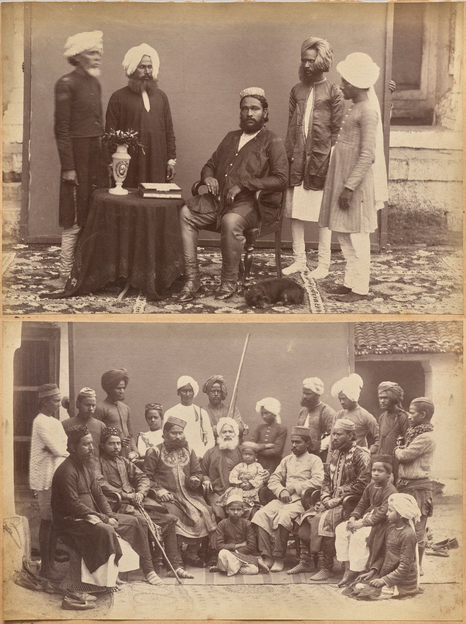 Ramkishore Singh, Rewa (recto, fent); Mowhri Rahman Alli Khan családja, Rewa (recto, lent) alkotó: Raja Deen Dayal