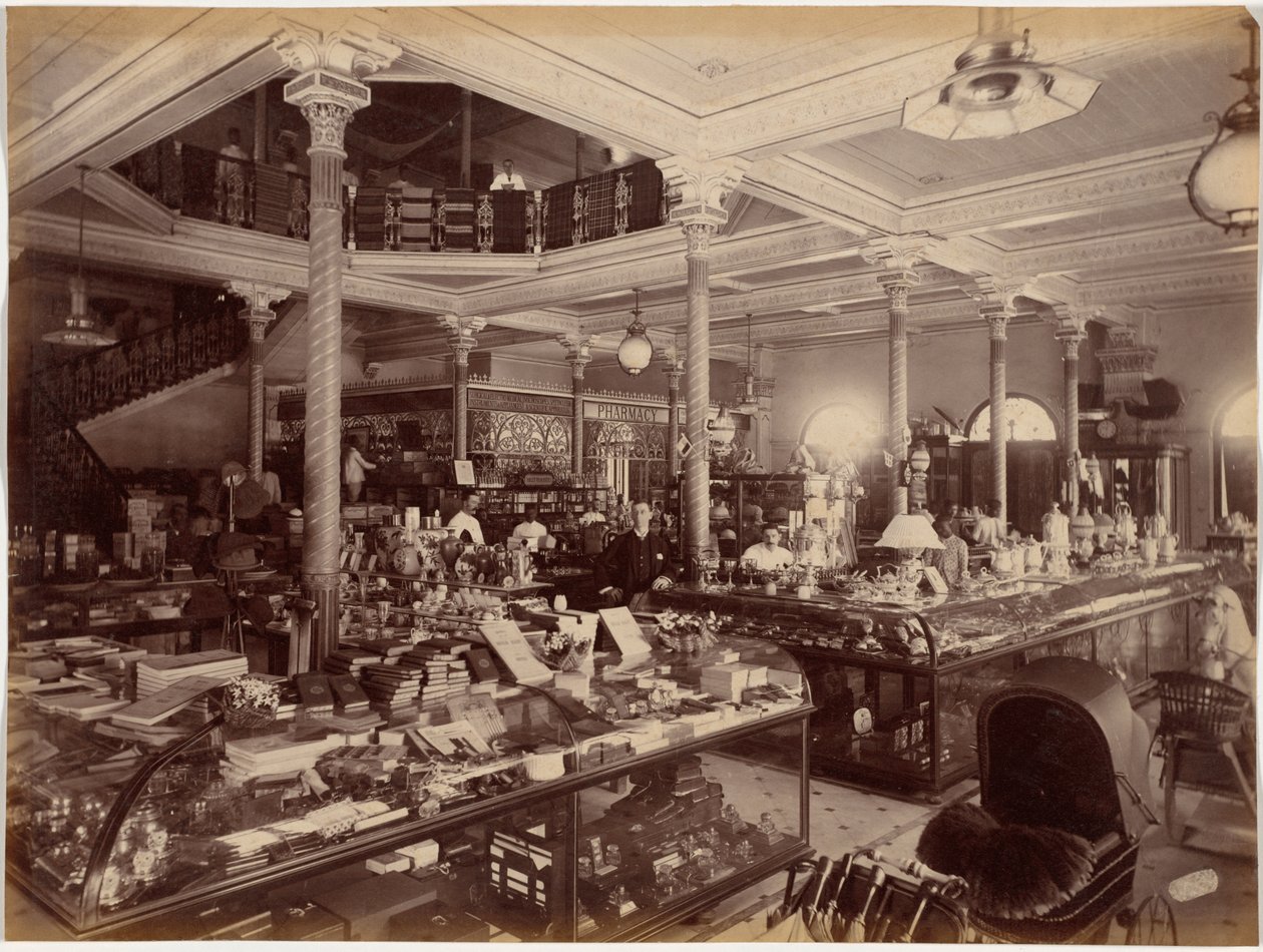 A Treacher and Co. üzlete az erődben, Bombay alkotó: Raja Deen Dayal