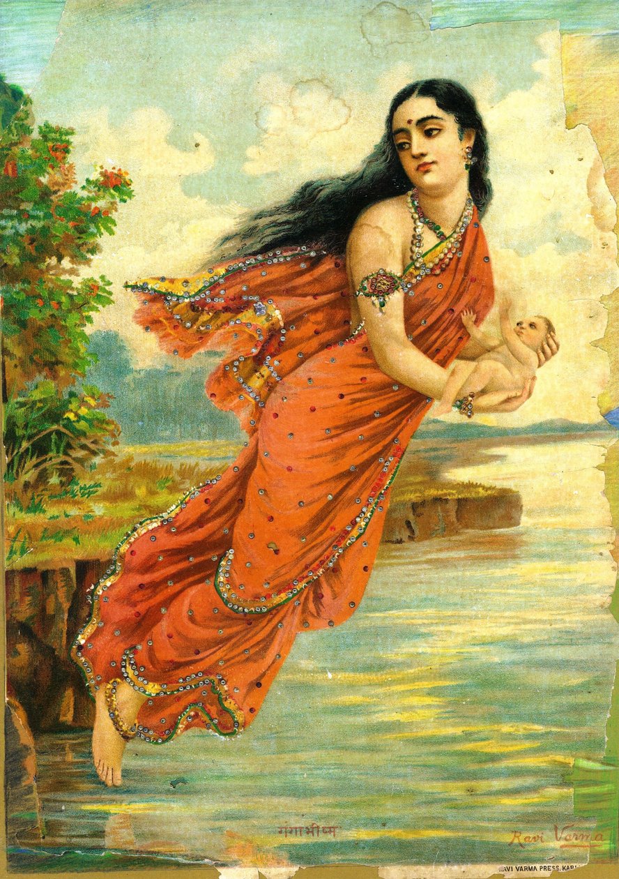 Ganga és Bhishma alkotó: Raja Ravi Varma